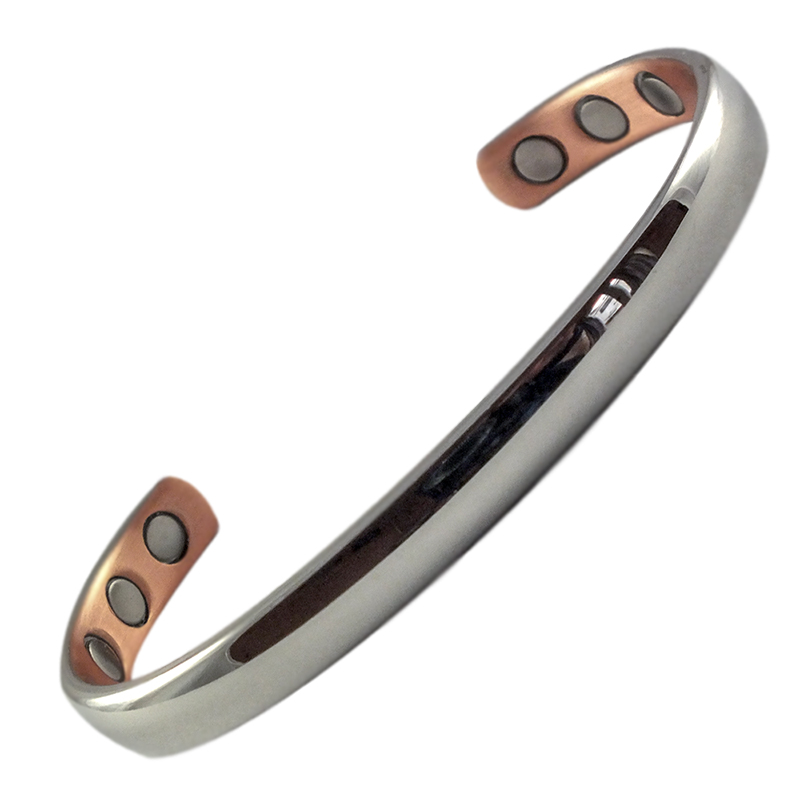 Silver Copper D Magnetic Bracelet